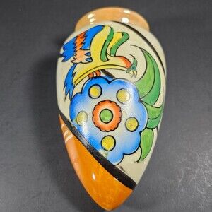Vtg Made in Japan Wall Pocket Bird Floral 1950s Midcentury Modern 7.5"
